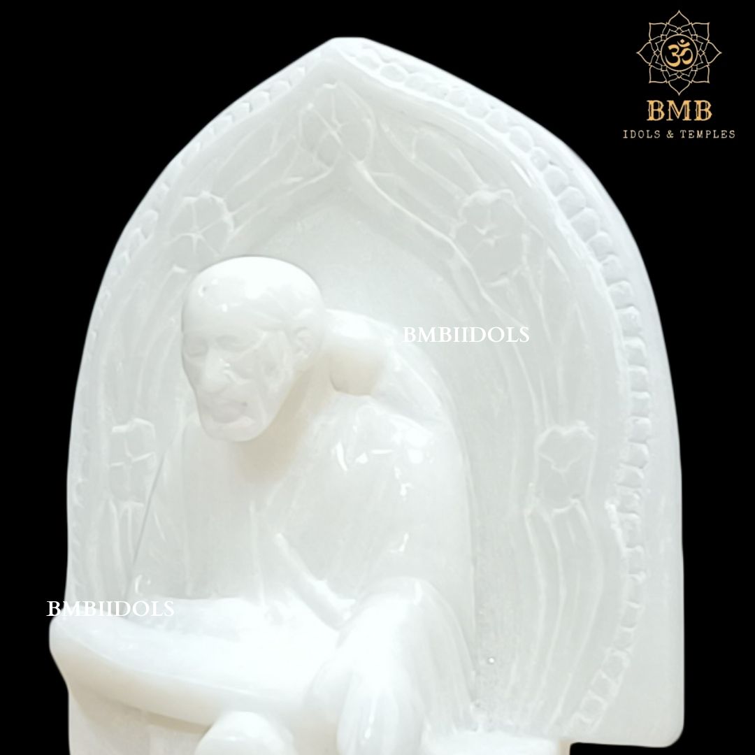 Singhasan Marble Sai Baba Murti made in Makrana Marble in 5inches