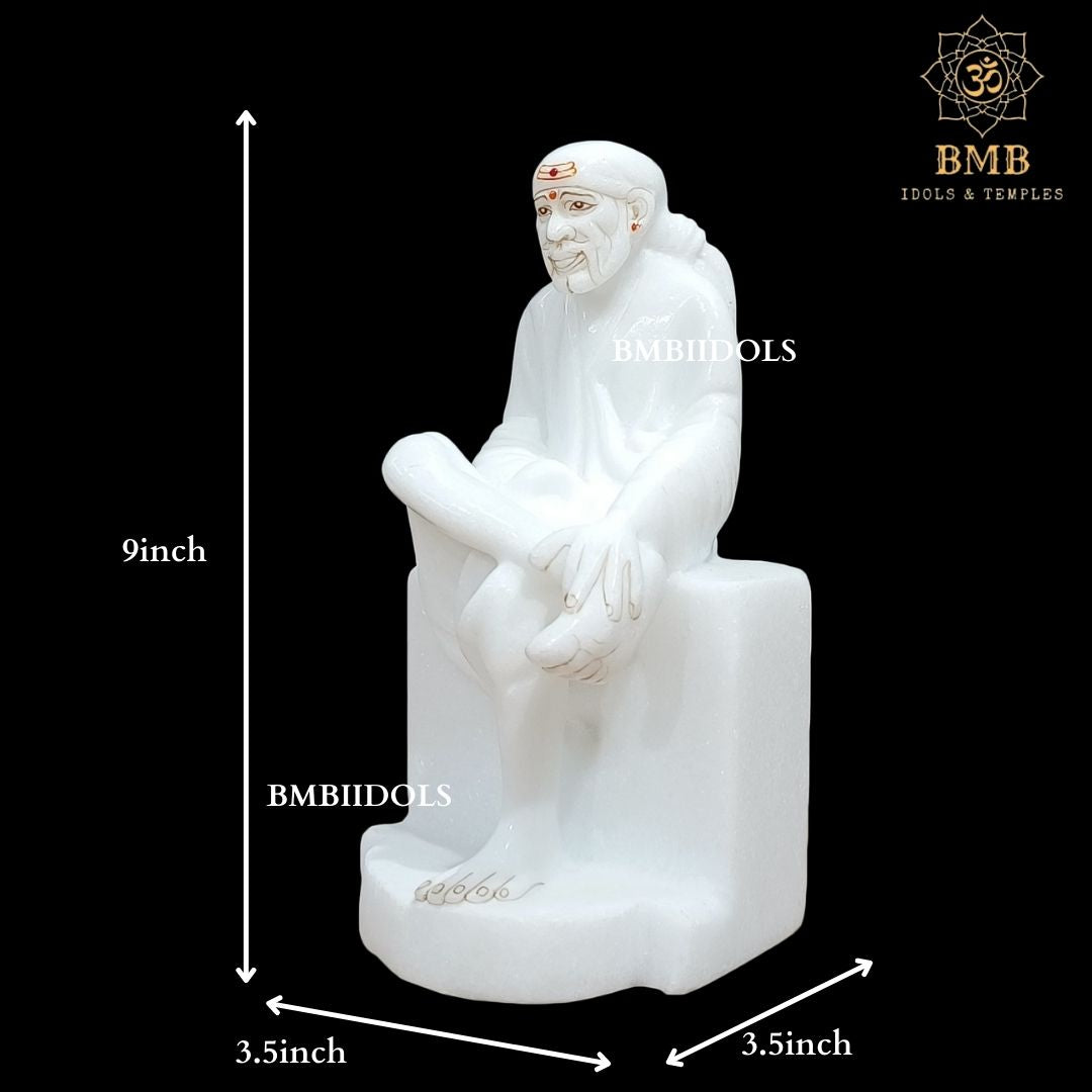 White Marble Sai Baba Murti for Home and Offices made in Makrana marble