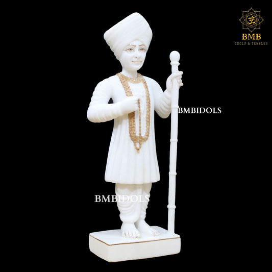 Marble Jalaram Bapa Murti made in Makrana Marble in 15inches