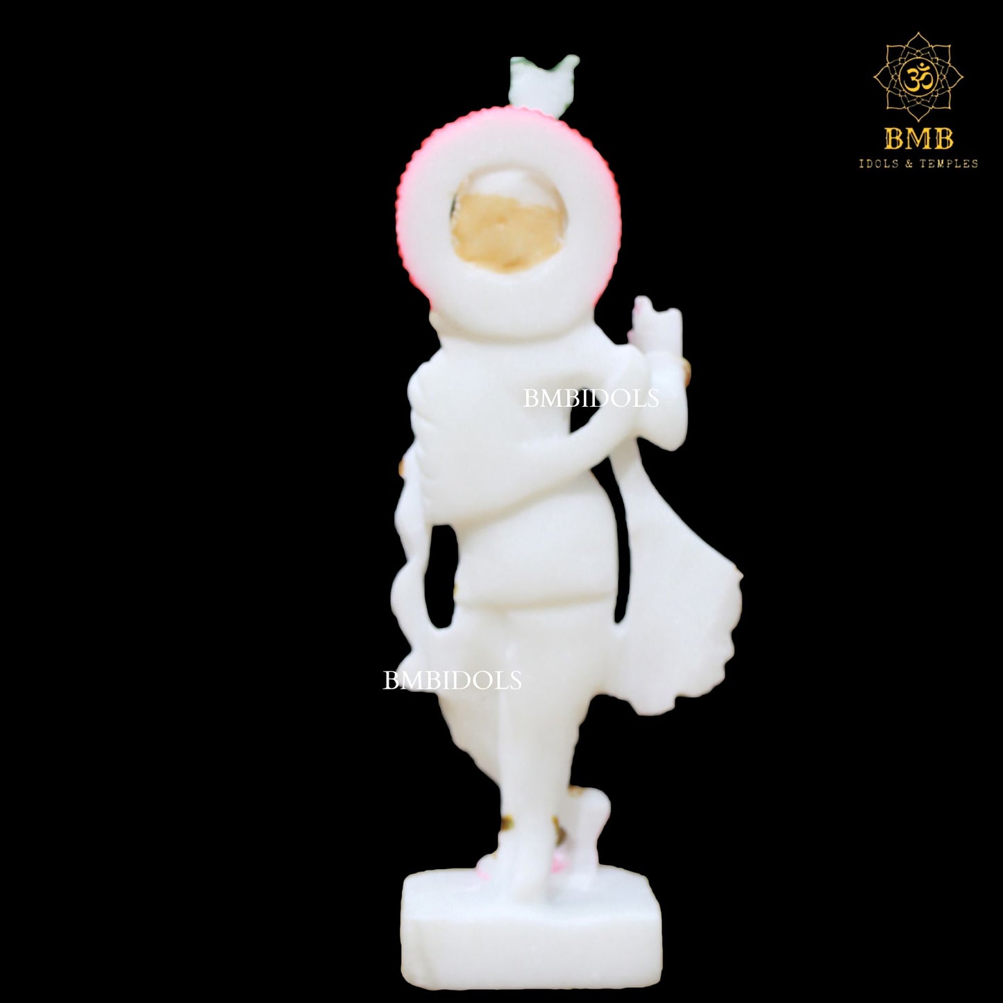 White Marble Krishna Idol in Makrana Marble in 12inches for Homes and Temples