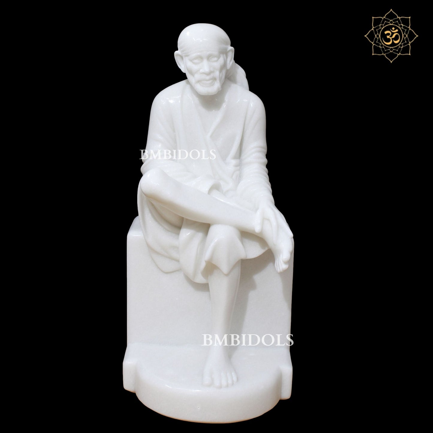 2feet White Marble Shridi Sai Baba Murti for Homes and Temples