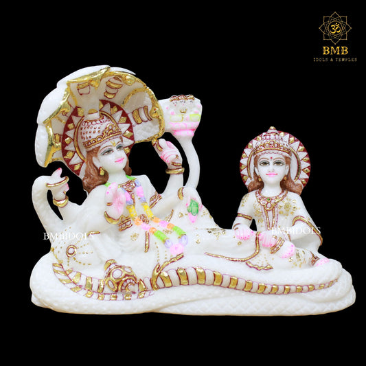 Marble Sheshsaiyaan Lakshmi Narayan Statue made in 11inches