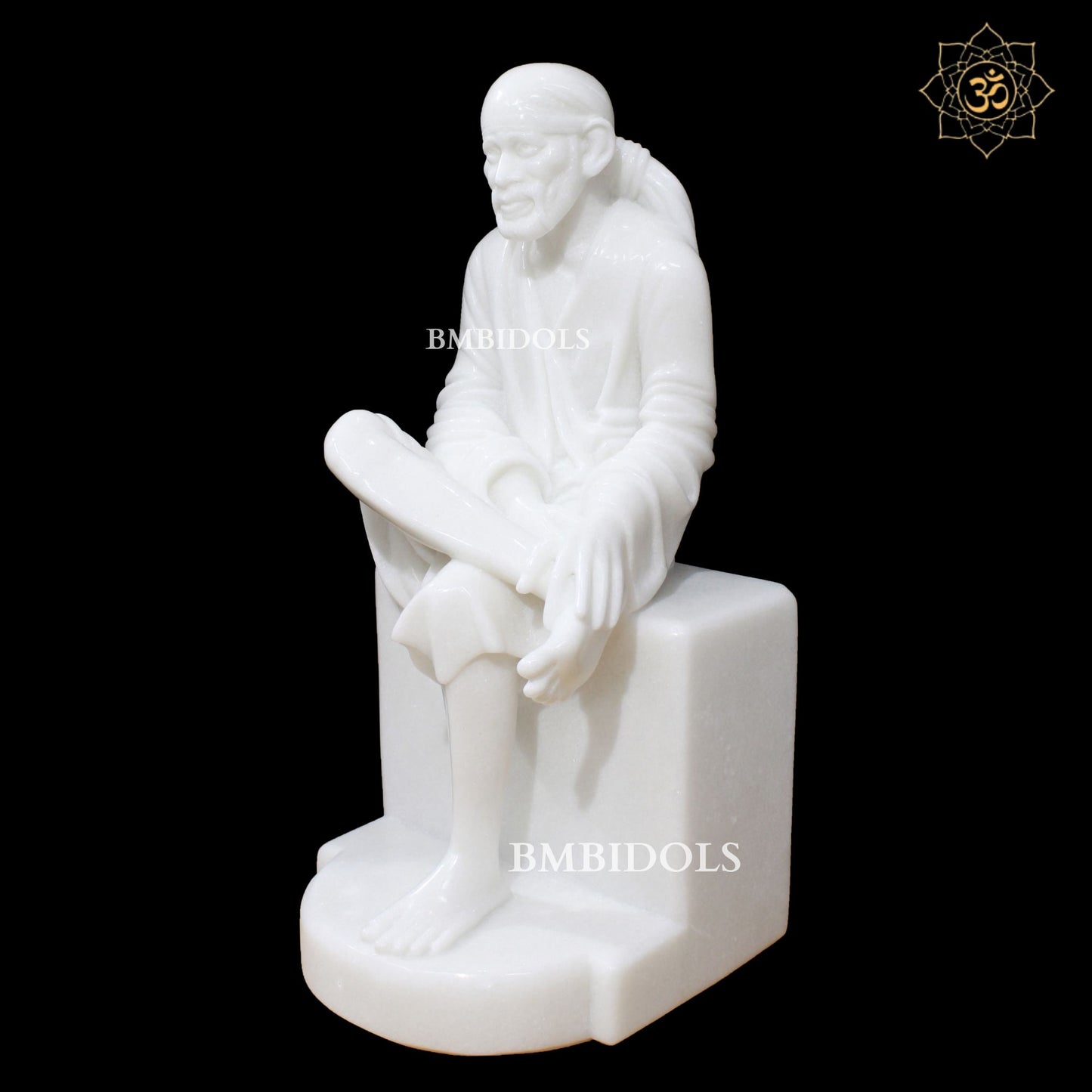 2feet White Marble Shridi Sai Baba Murti for Homes and Temples