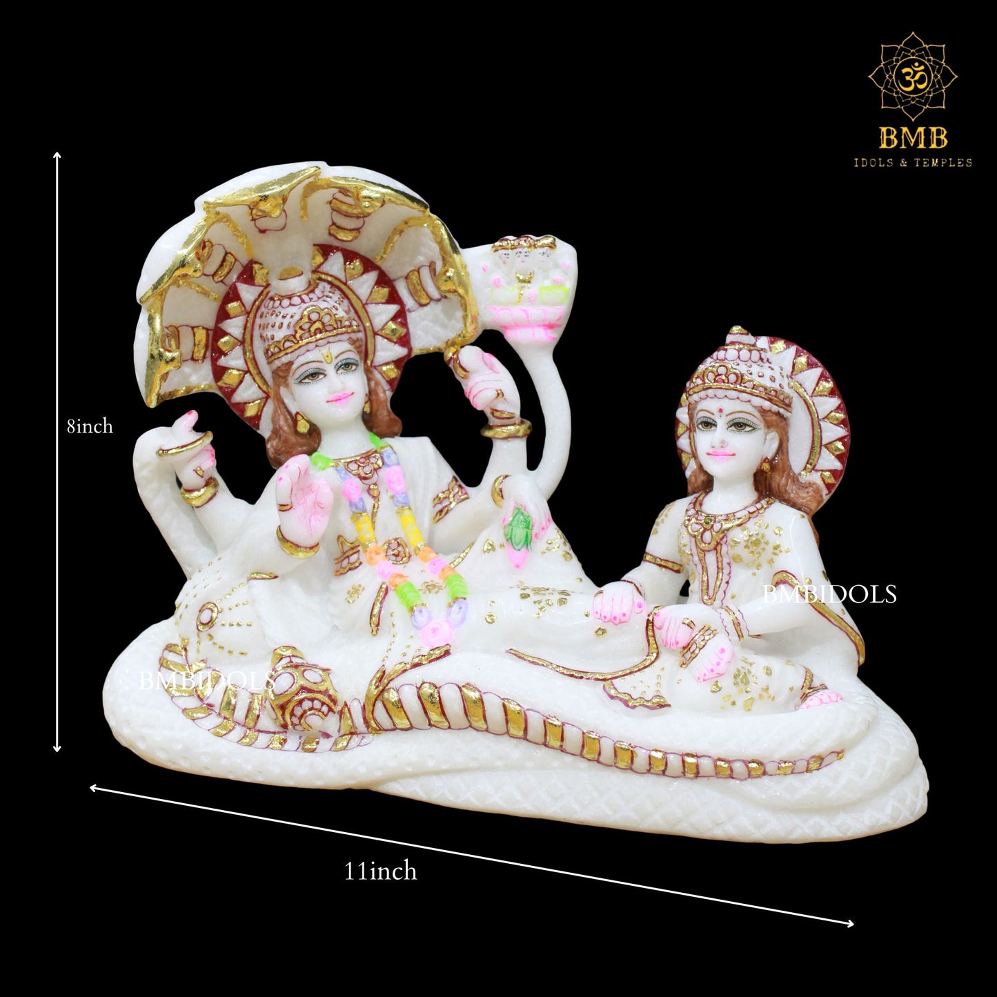 Marble Sheshsaiyaan Lakshmi Narayan Statue made in 11inches