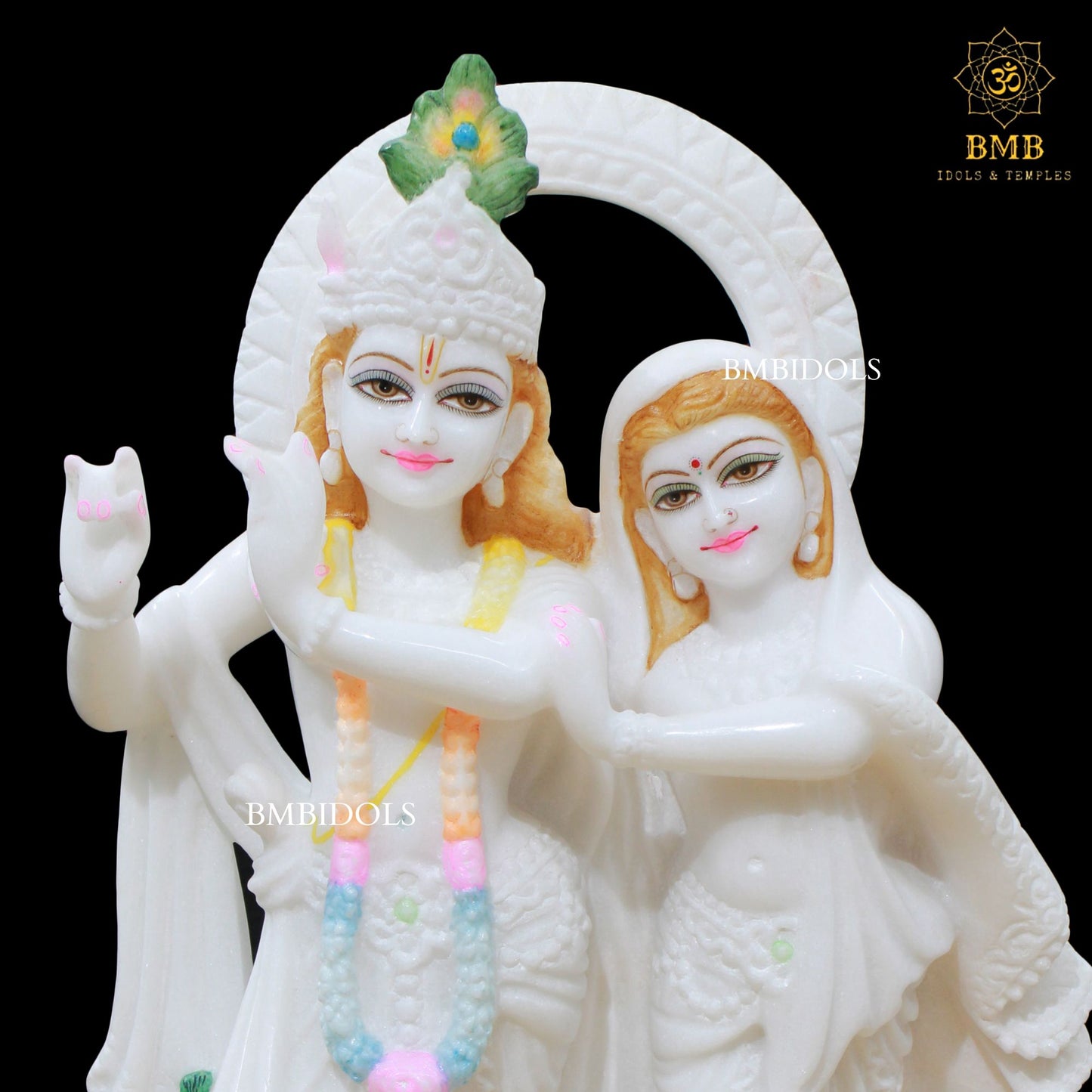 Marble Jugal Radha Krishna Statue in 18inch in Makrana Marble