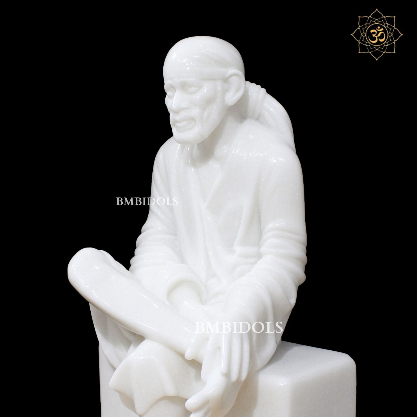 2feet White Marble Shridi Sai Baba Murti for Homes and Temples