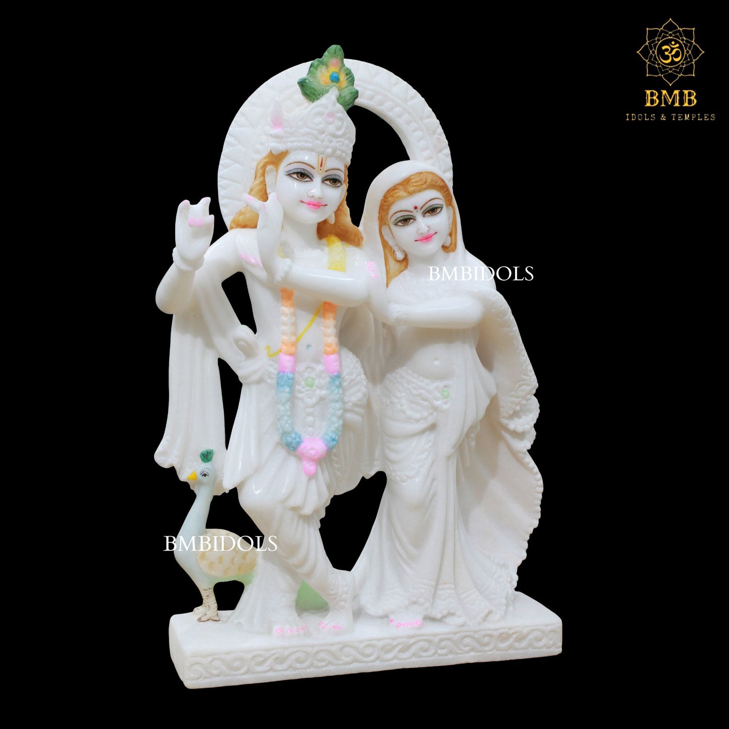 Marble Jugal Radha Krishna Statue in 18inch in Makrana Marble