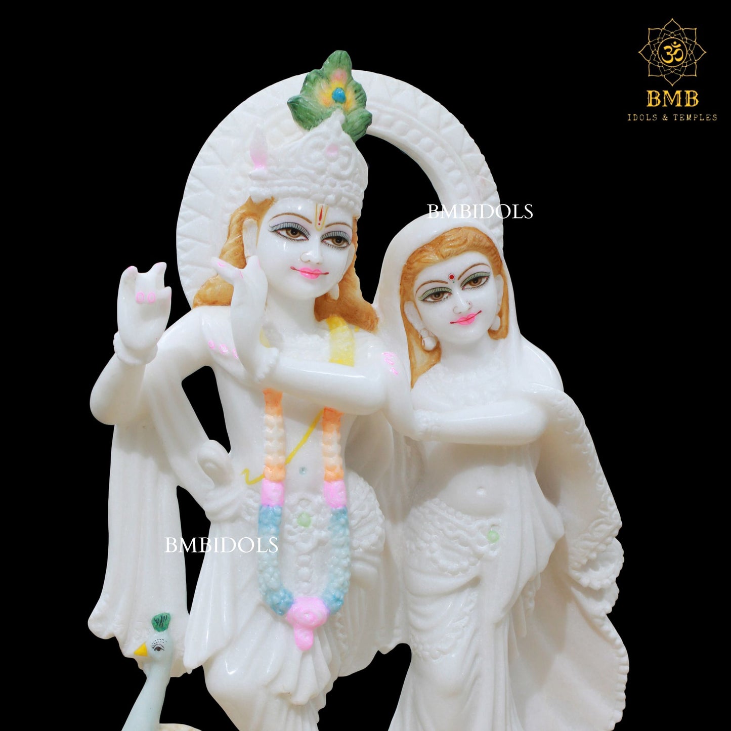 Marble Jugal Radha Krishna Statue in 18inch in Makrana Marble