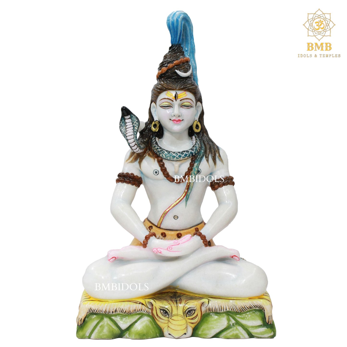 Meditation Marble Shiva Statue made in Makrana Marble in 18inches