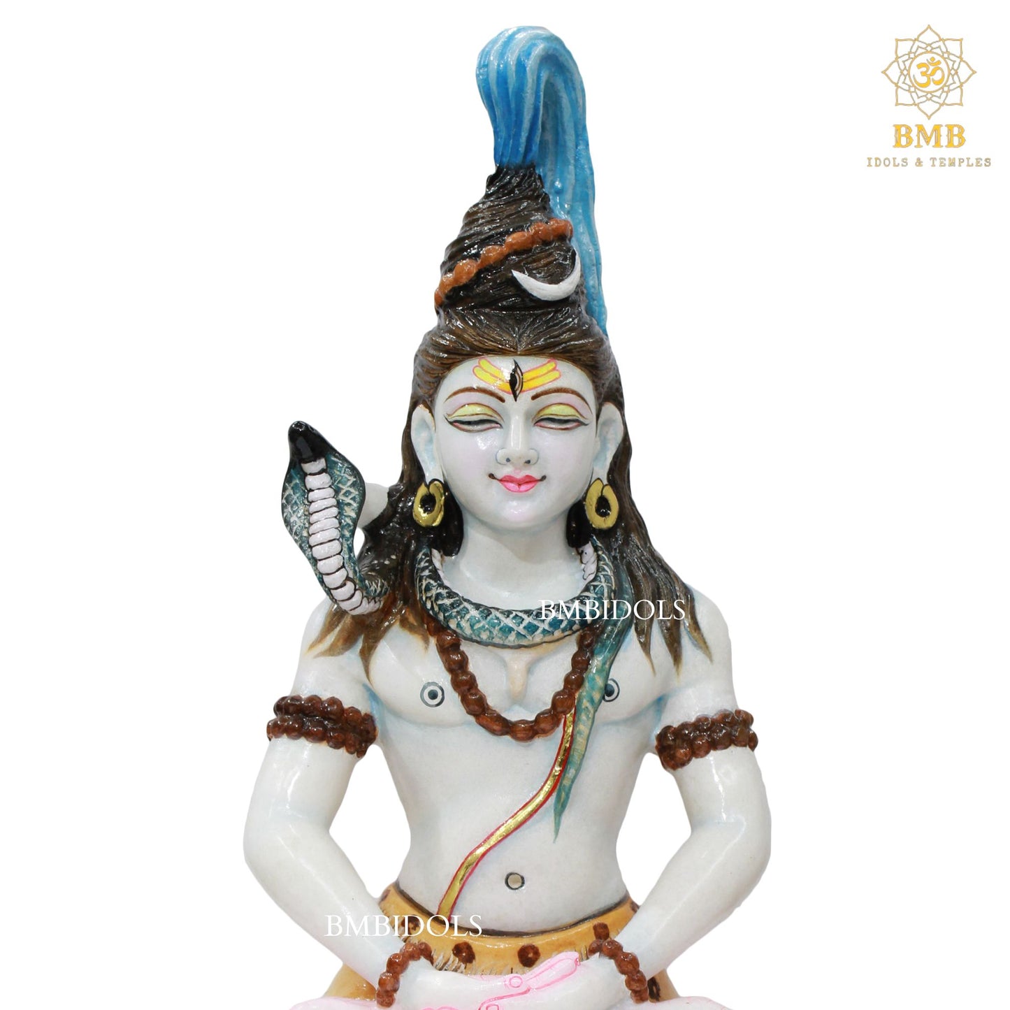 Meditation Marble Shiva Statue made in Makrana Marble in 18inches