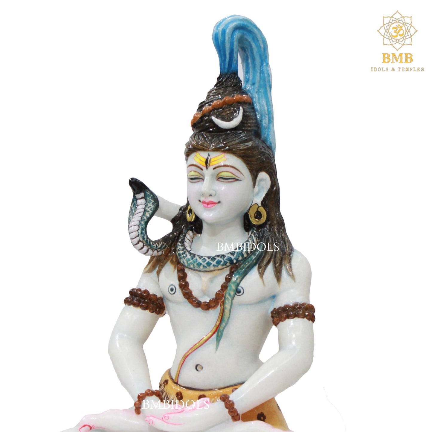 Meditation Marble Shiva Statue made in Makrana Marble in 18inches