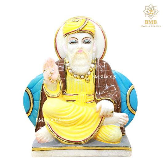 Marble Guru Nanak Murti in Full Coloured Dress in 9inches