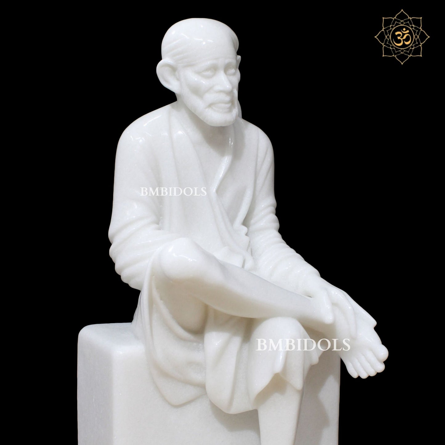 2feet White Marble Shridi Sai Baba Murti for Homes and Temples