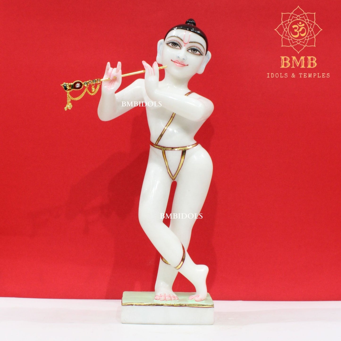 Marble Iskcon Radha Krishna Murti in Makrana Marble in 15inches