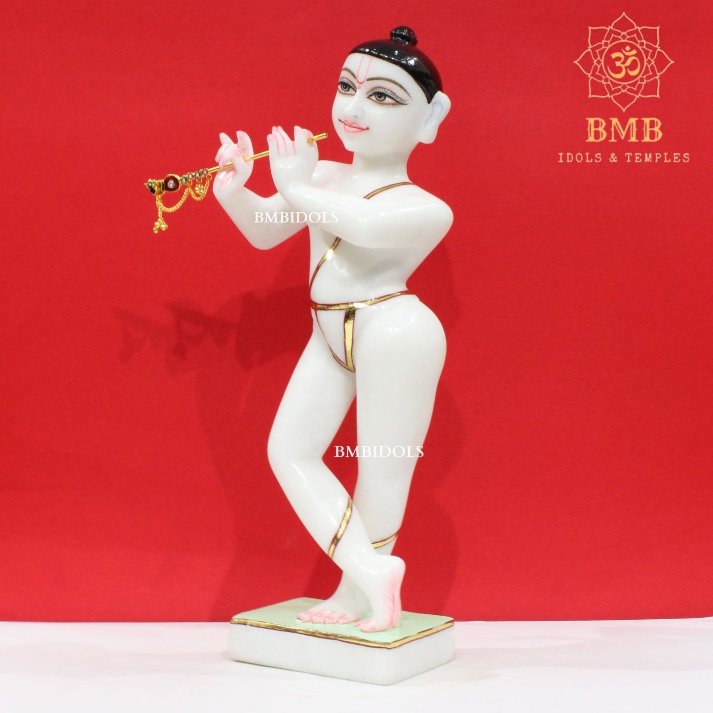 Marble Iskcon Radha Krishna Murti in Makrana Marble in 15inches
