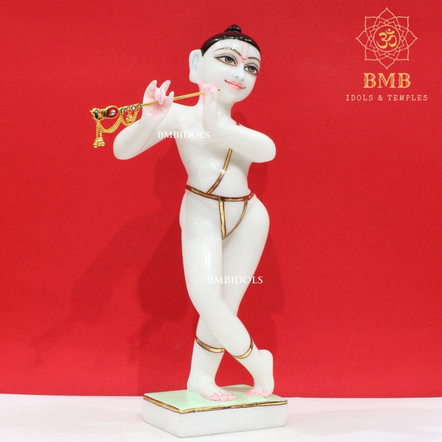 Marble Iskcon Radha Krishna Murti in Makrana Marble in 15inches