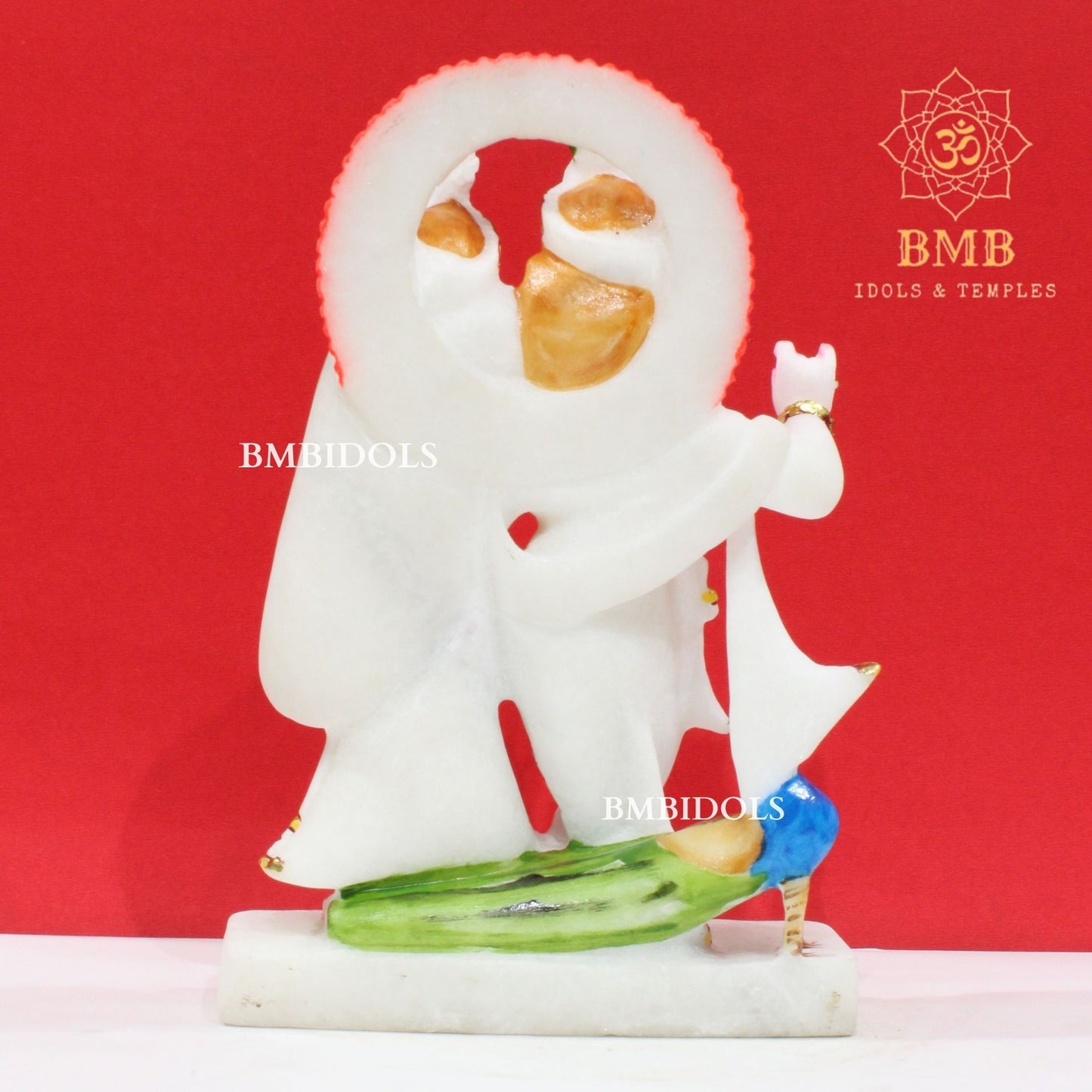 Marble Jugal Radha Krishna Statue in Makrana Marble in 9inches