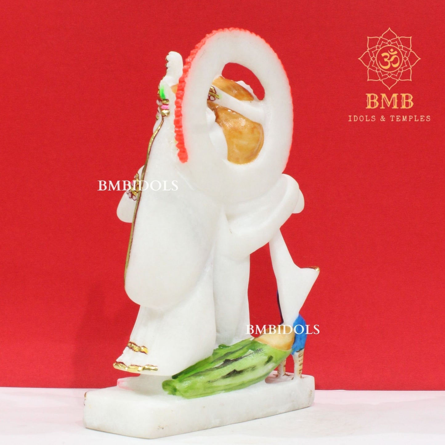 Marble Jugal Radha Krishna Statue in Makrana Marble in 9inches