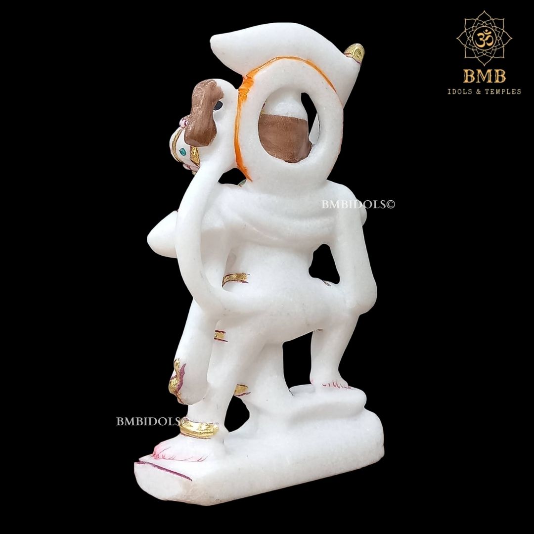 Preorder Marble Hanuman Statue carrying Flag in Hand of Jai Shri Ram
