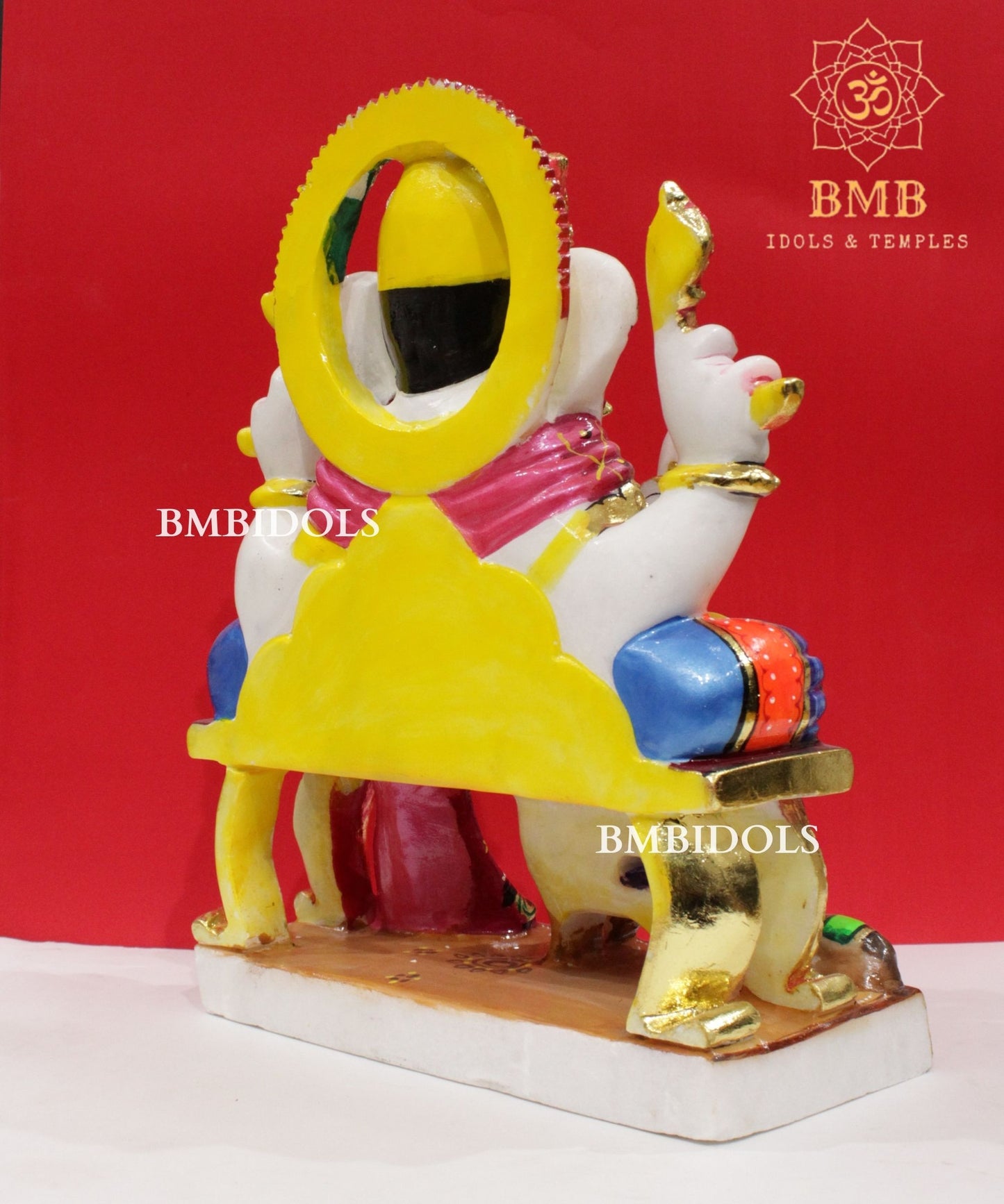 15inch Coloured Marble Ganesh Statue in Makrana Marble