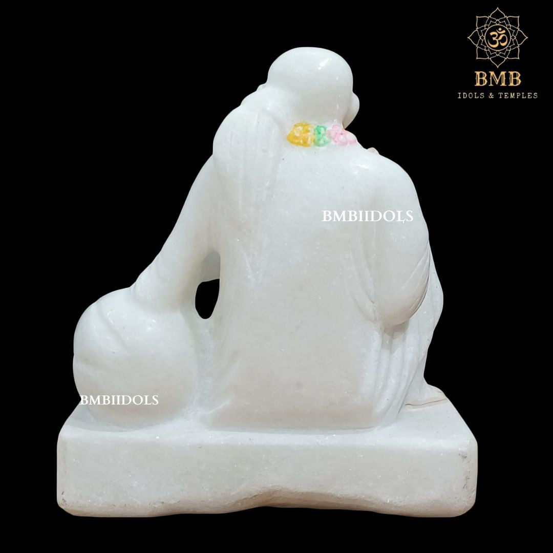 Marble Dwarka Mai Sai Baba Statue in White Makrana Marble