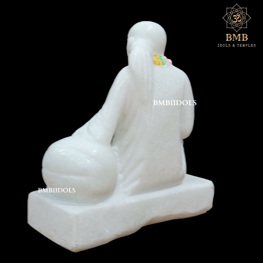 Marble Dwarka Mai Sai Baba Statue in White Makrana Marble