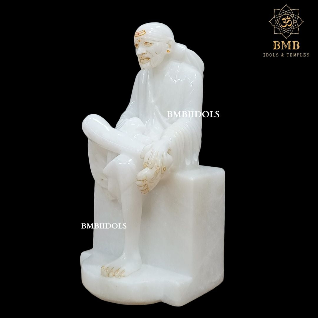 Marble Shridi Sai Baba Statue made in Makrana Marble in 12inches