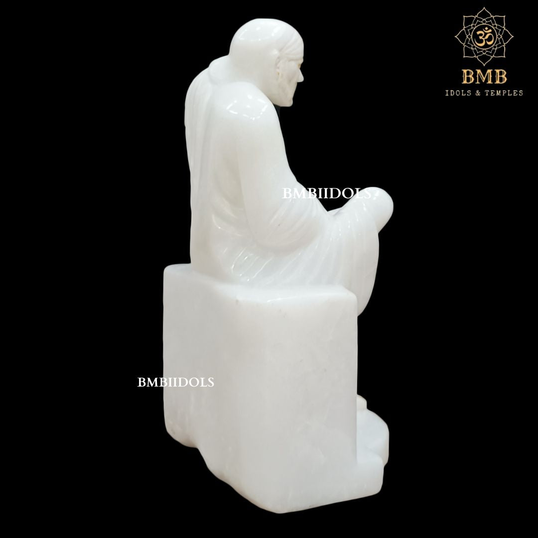 Marble Shridi Sai Baba Statue made in Makrana Marble in 12inches