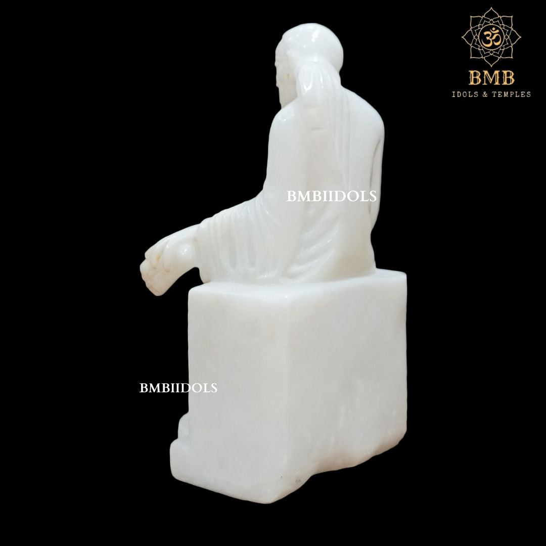 Marble Shridi Sai Baba Statue made in Makrana Marble in 12inches