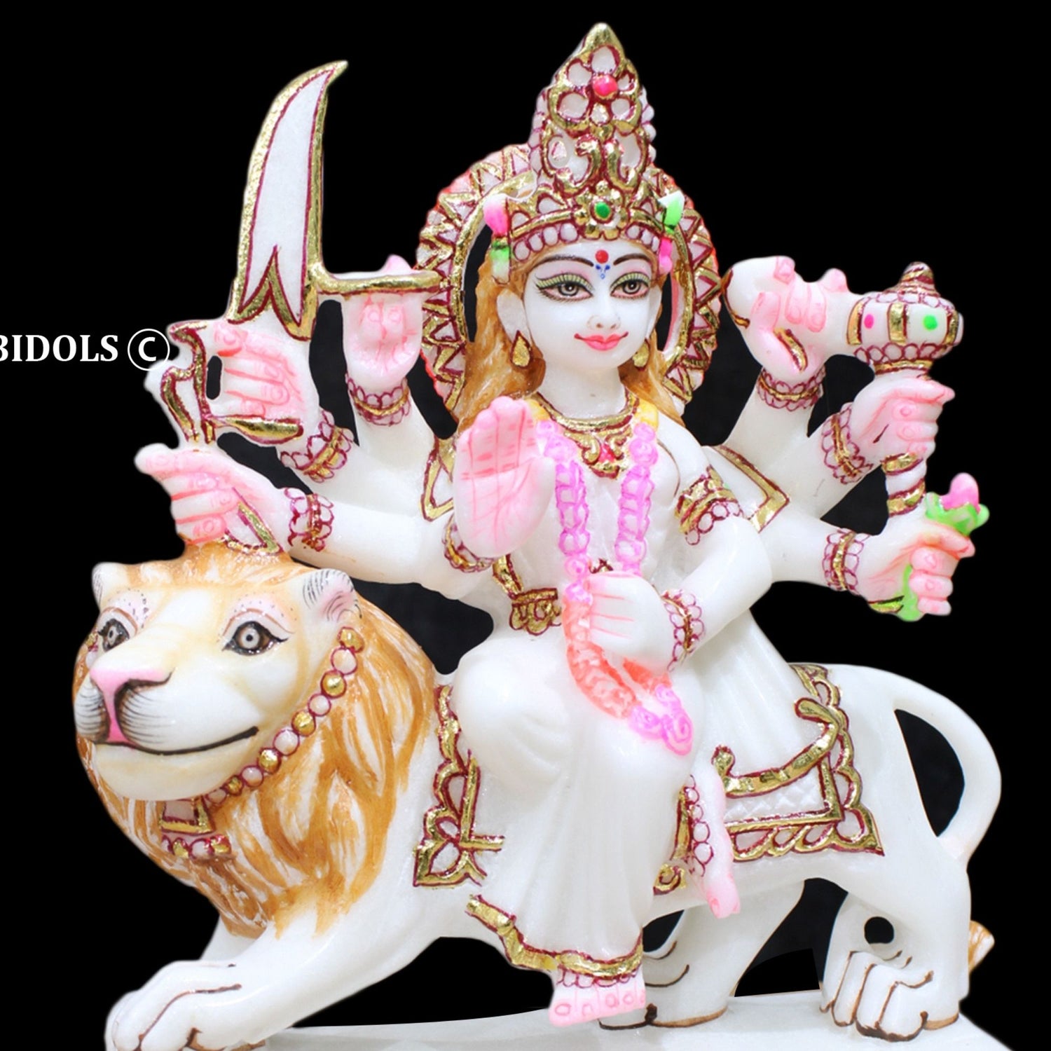 Marble Durga Statue in 9inches