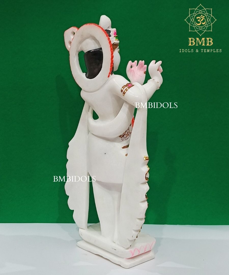 Double Feather Marble Radha Krishna Statue made in Makrana Marble in 18inches