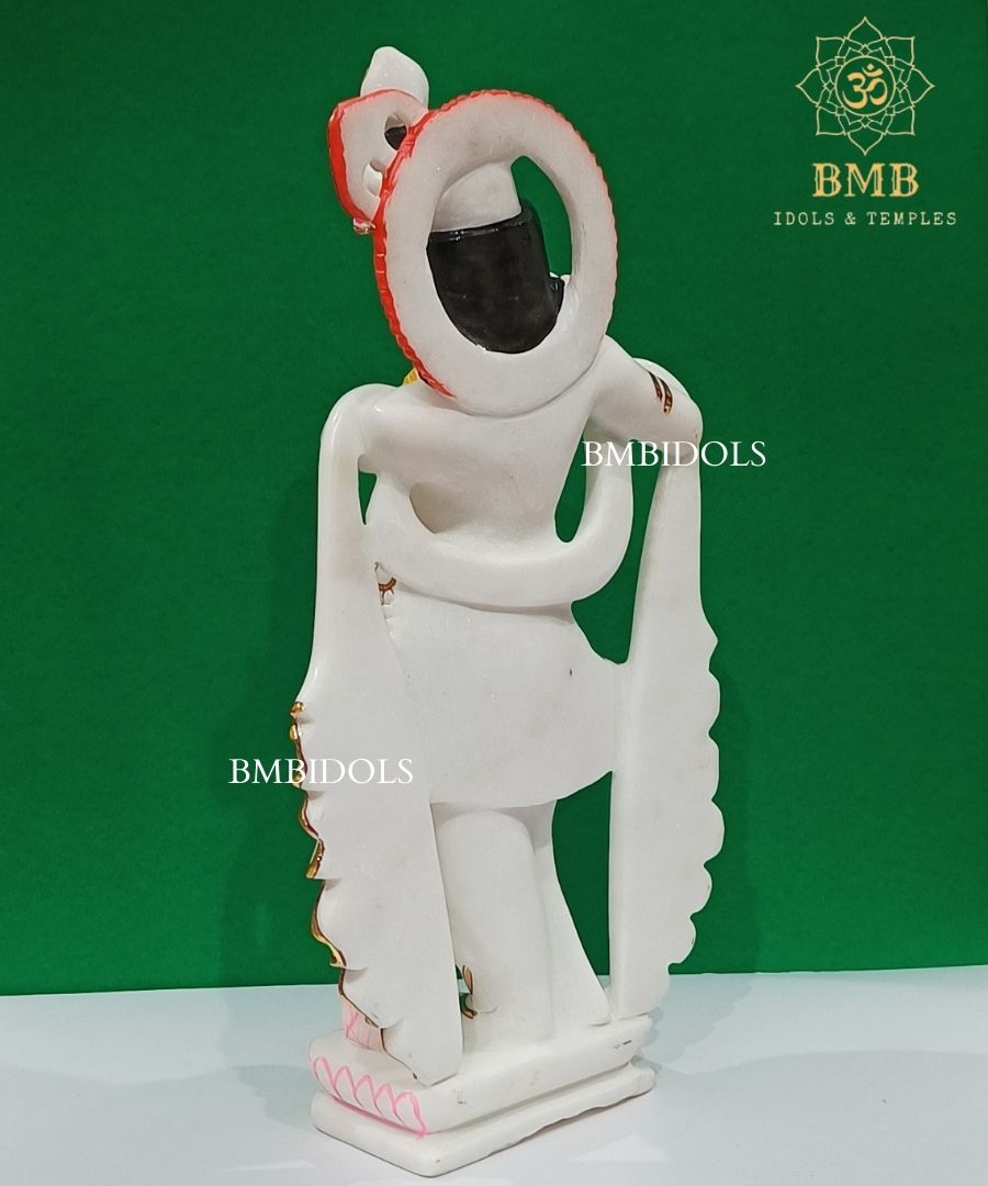 Double Feather Marble Radha Krishna Statue made in Makrana Marble in 18inches