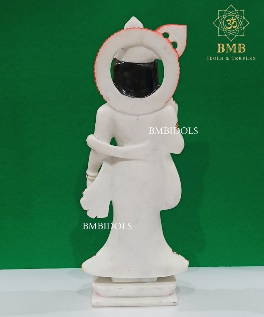 Double Feather Marble Radha Krishna Statue made in Makrana Marble in 18inches