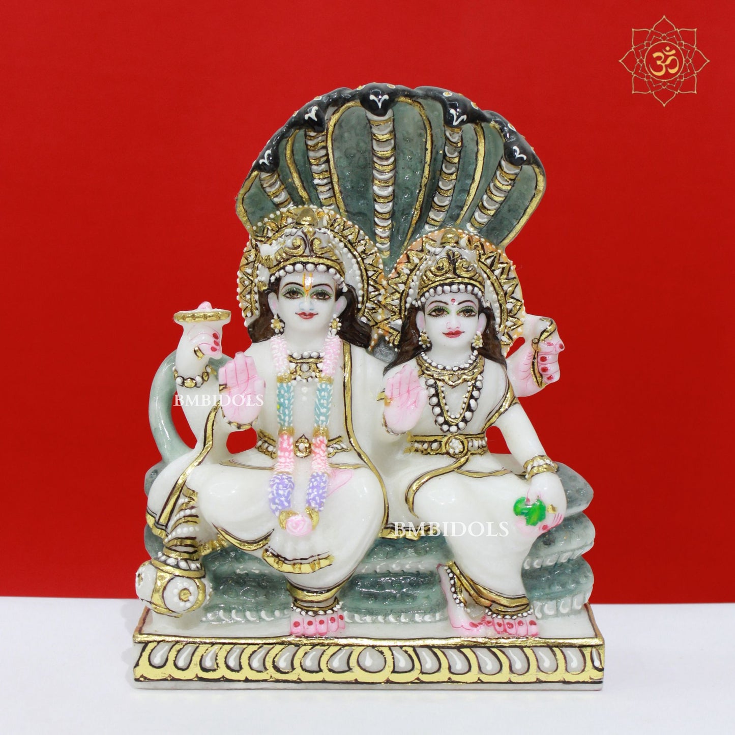 Lakshmi Narayan Marble Statue in 9inches in Makrana Marble