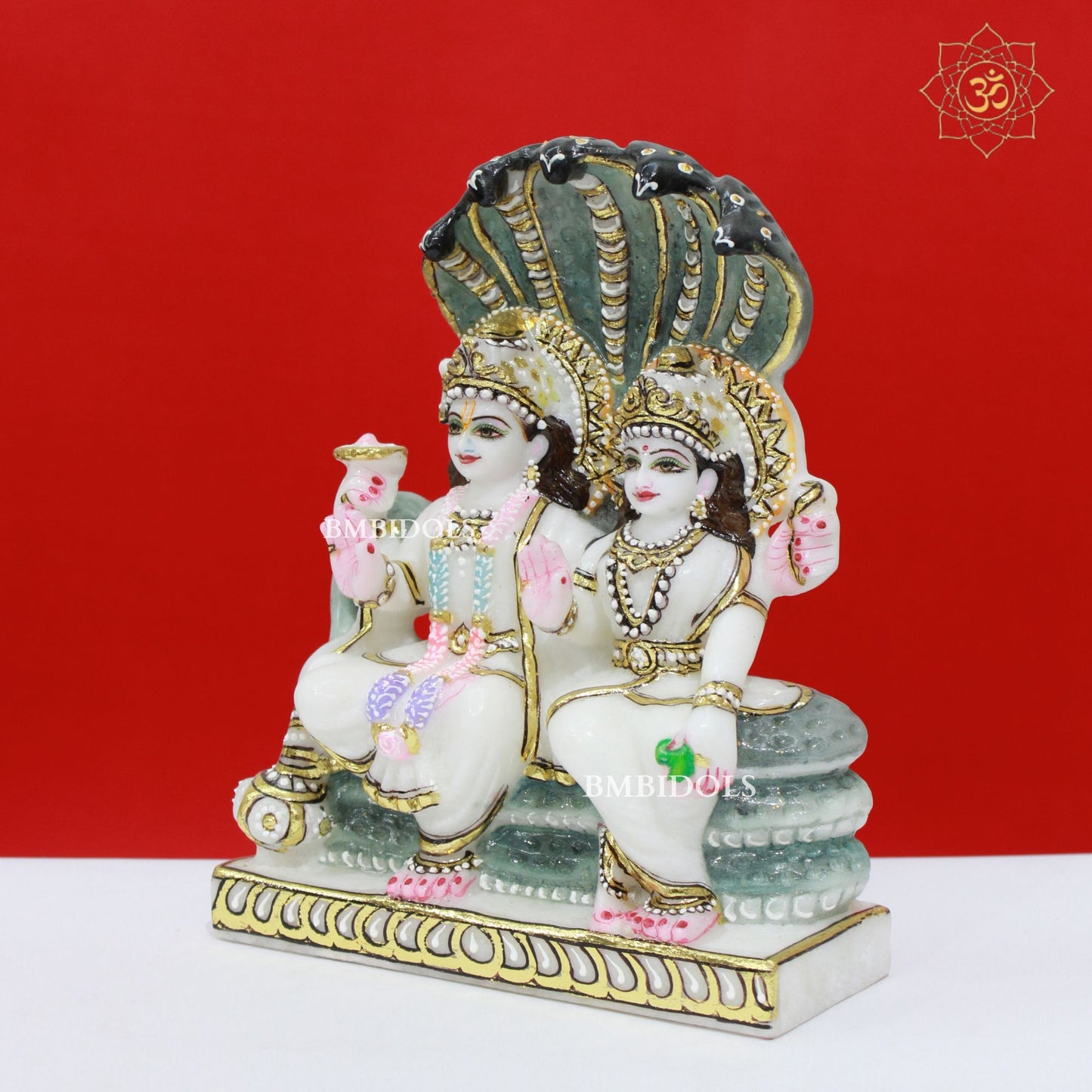 Lakshmi Narayan Marble Statue in 9inches in Makrana Marble