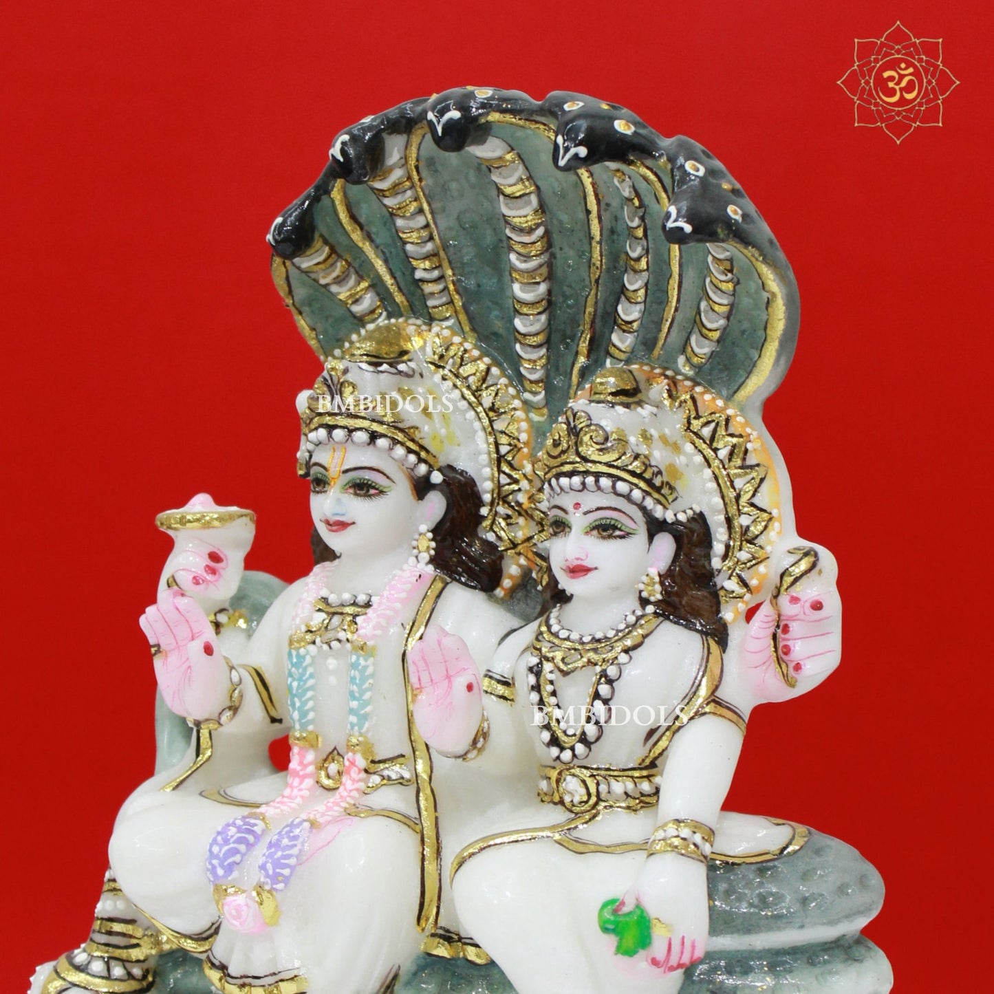 Lakshmi Narayan Marble Statue in 9inches in Makrana Marble