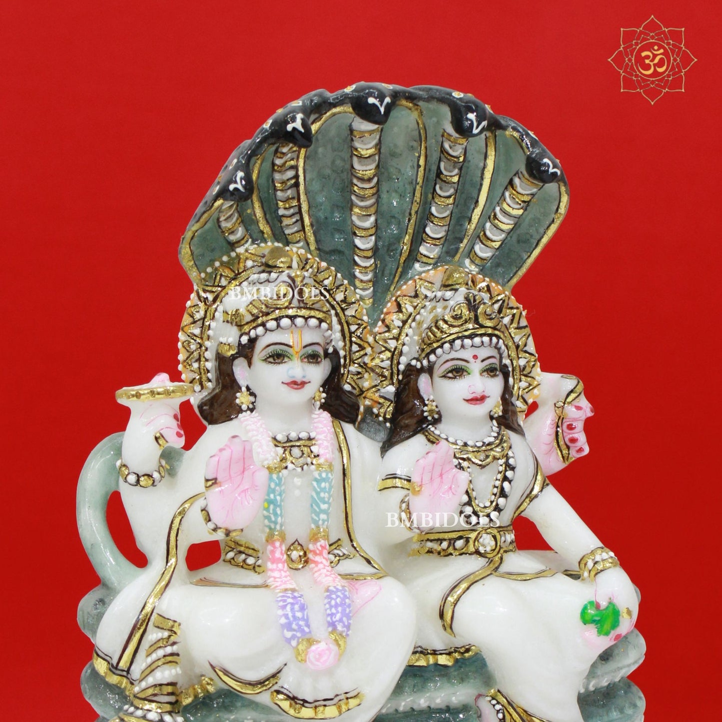 Lakshmi Narayan Marble Statue in 9inches in Makrana Marble