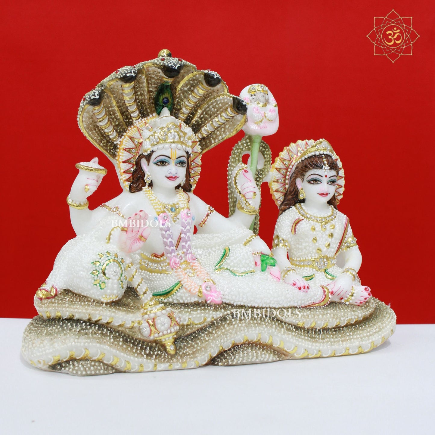 Lakshmi Narayan Marble Statue made in Marble Stone in 12inches