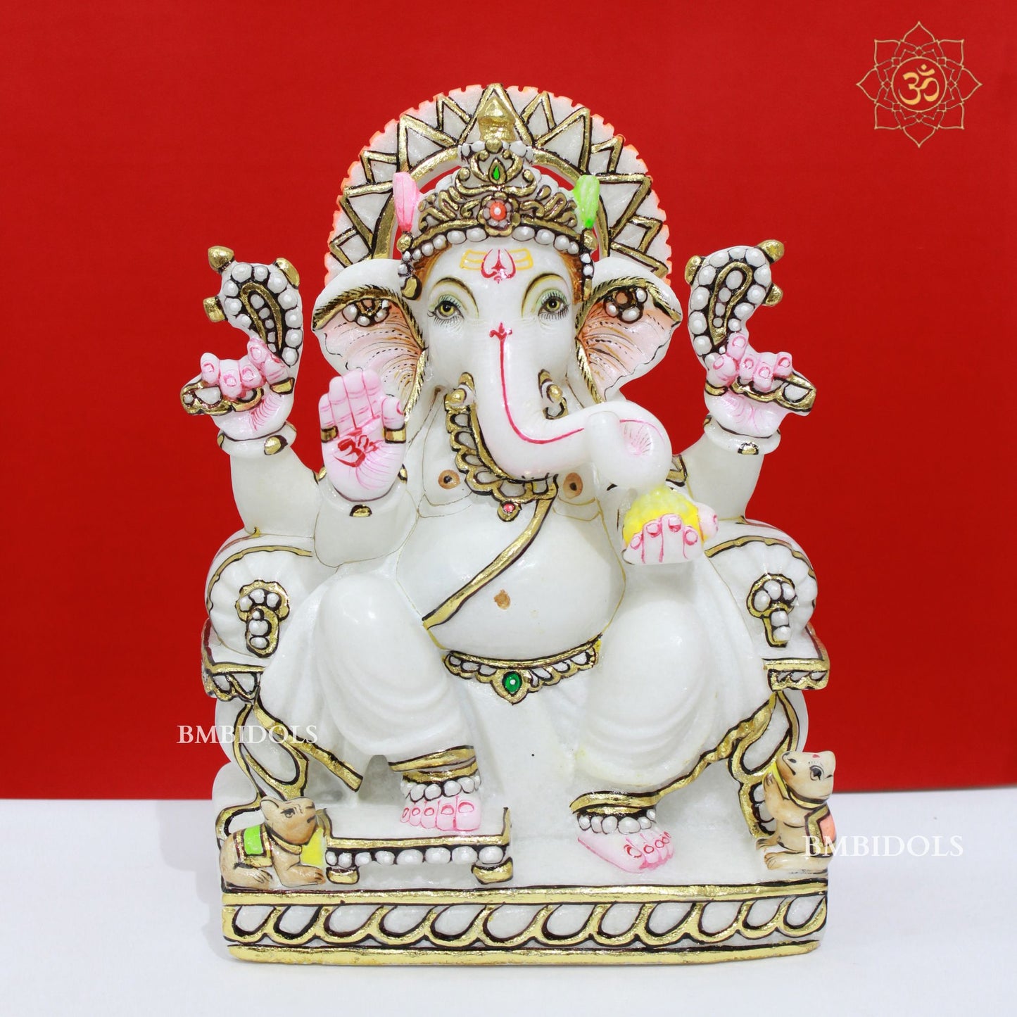 1feet Marble Ganpati Murti 