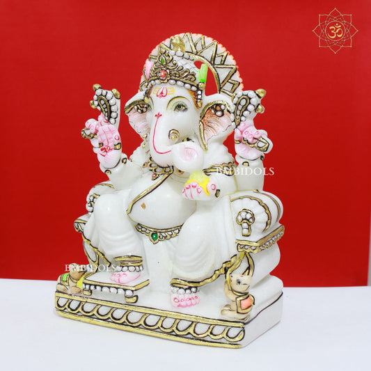 1feet Marble Ganpati Murti in Makrana Marble