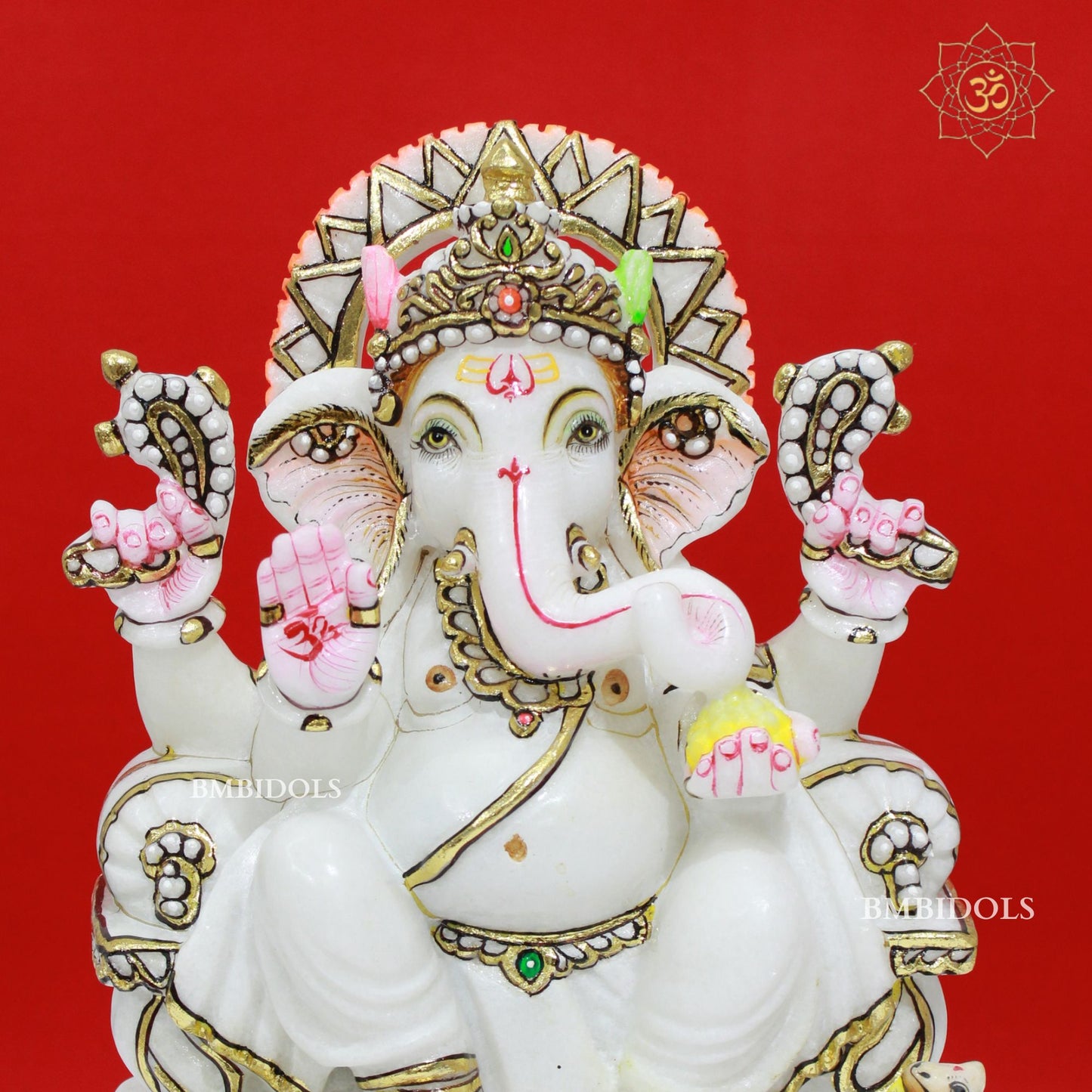 1feet Marble Ganpati Murti in Makrana Marble
