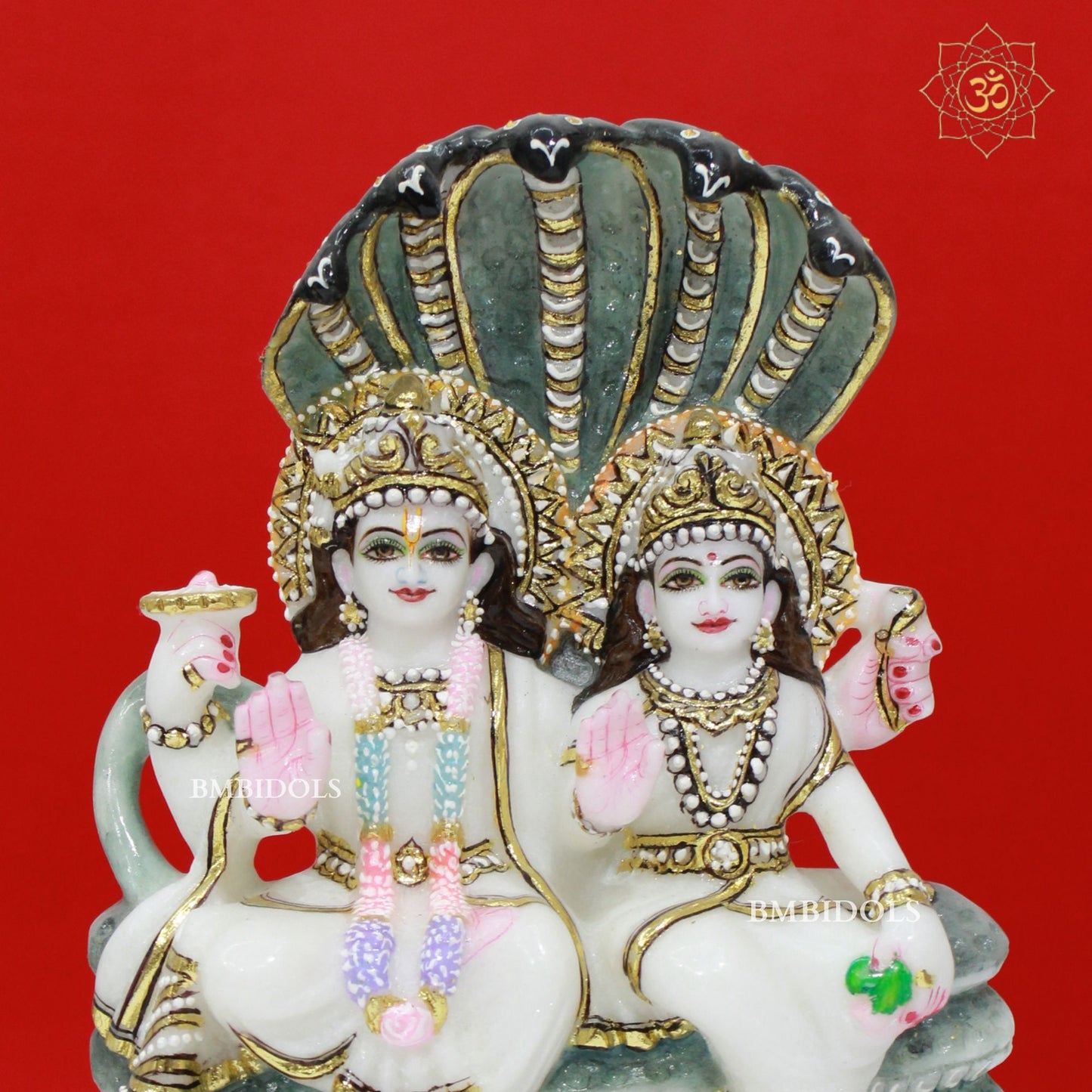 Lakshmi Narayan Marble Statue in 9inches in Makrana Marble