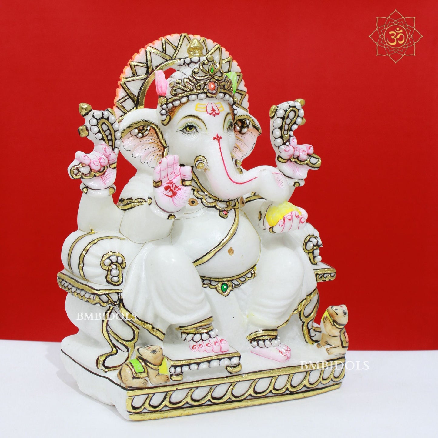 1feet Marble Ganpati Murti in Makrana Marble
