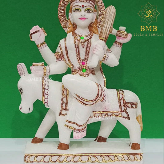 Marble Shitala Mata Murti made in Makrana Marble in 15inches