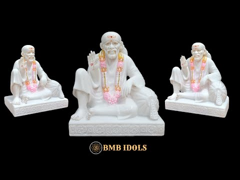 Marble Dwarka Mai Shridi Sai Baba Statue made in White Makrana Marble in 12inch