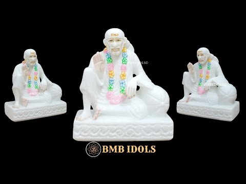 Marble Dwarka Mai Sai Baba Statue in White Makrana Marble