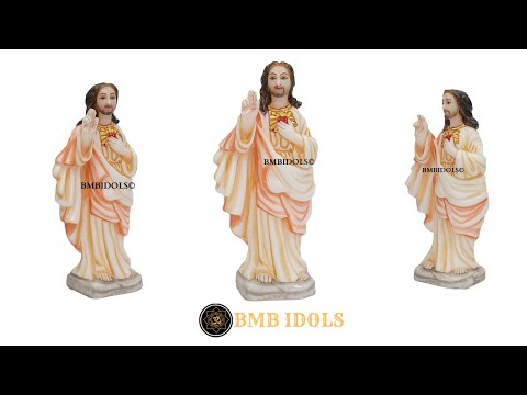 Marble Jesus Christ Statue in Pure White Natural Marble in 12inches