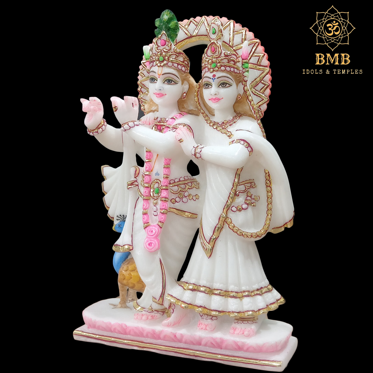 Marble Radha Krishna Murti in 12inches known as Jugal Radha Krishna Statue