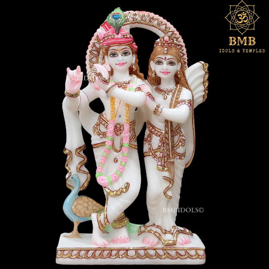 12inch Radha Krishna Marble Murti for Homes and Temple in 12inches